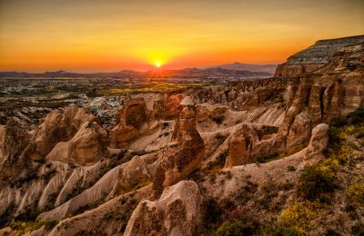sunset over Cappadocia